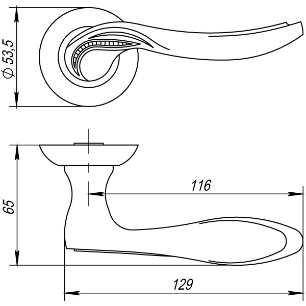 Ручка Punto (Пунто) раздельная R.TL54.ARFA (ARFA TL) SN/CP-3 матовый никель/хром 
