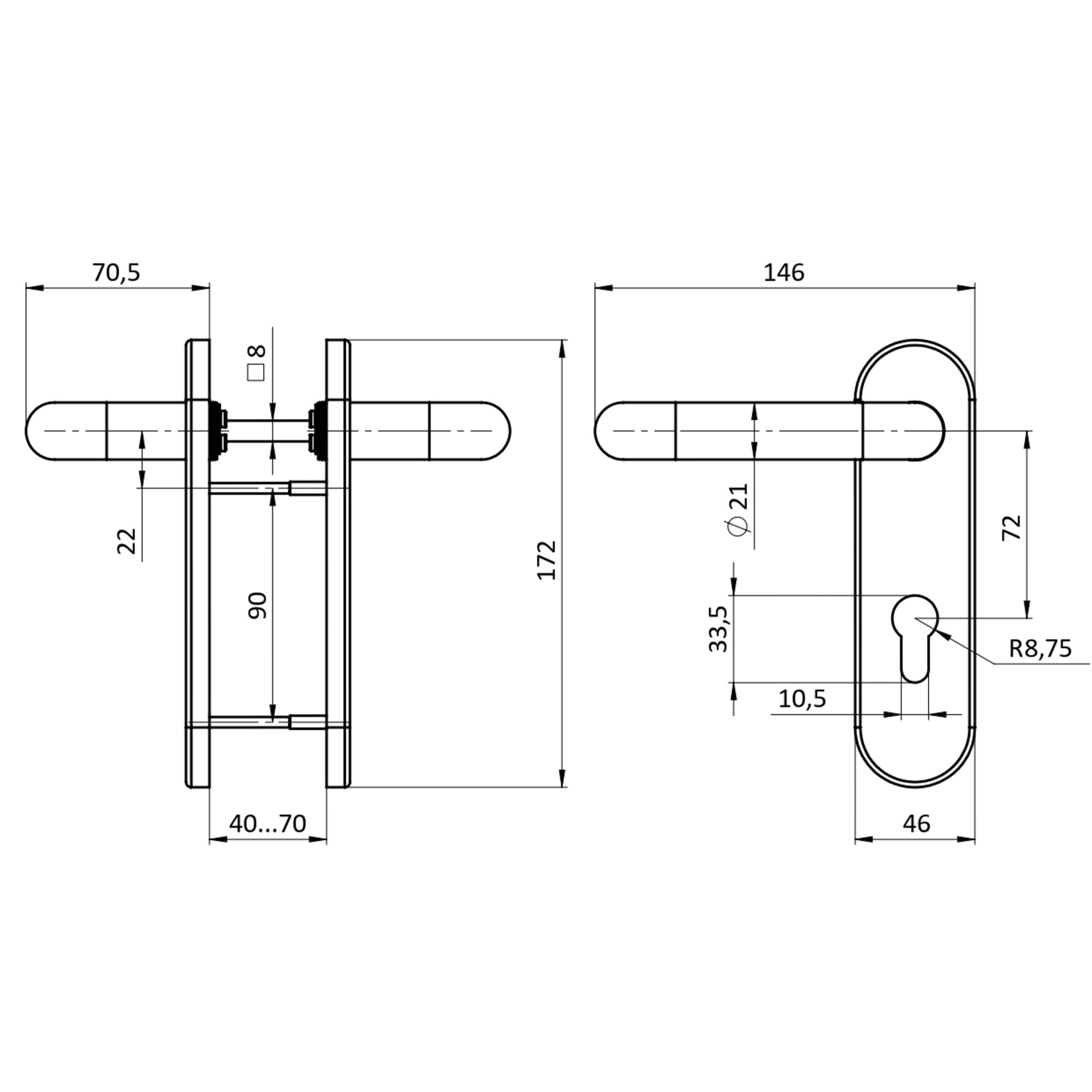 Ручка Fuaro (Фуаро) дверная FP.DH172.0433 NE (B2B) (8x120) с пружиной BL-24 черный Ручка Fuaro (Фуаро) дверная FP.DH172.0433 NE (B2B) (8x120) с пружиной BL-24 черный