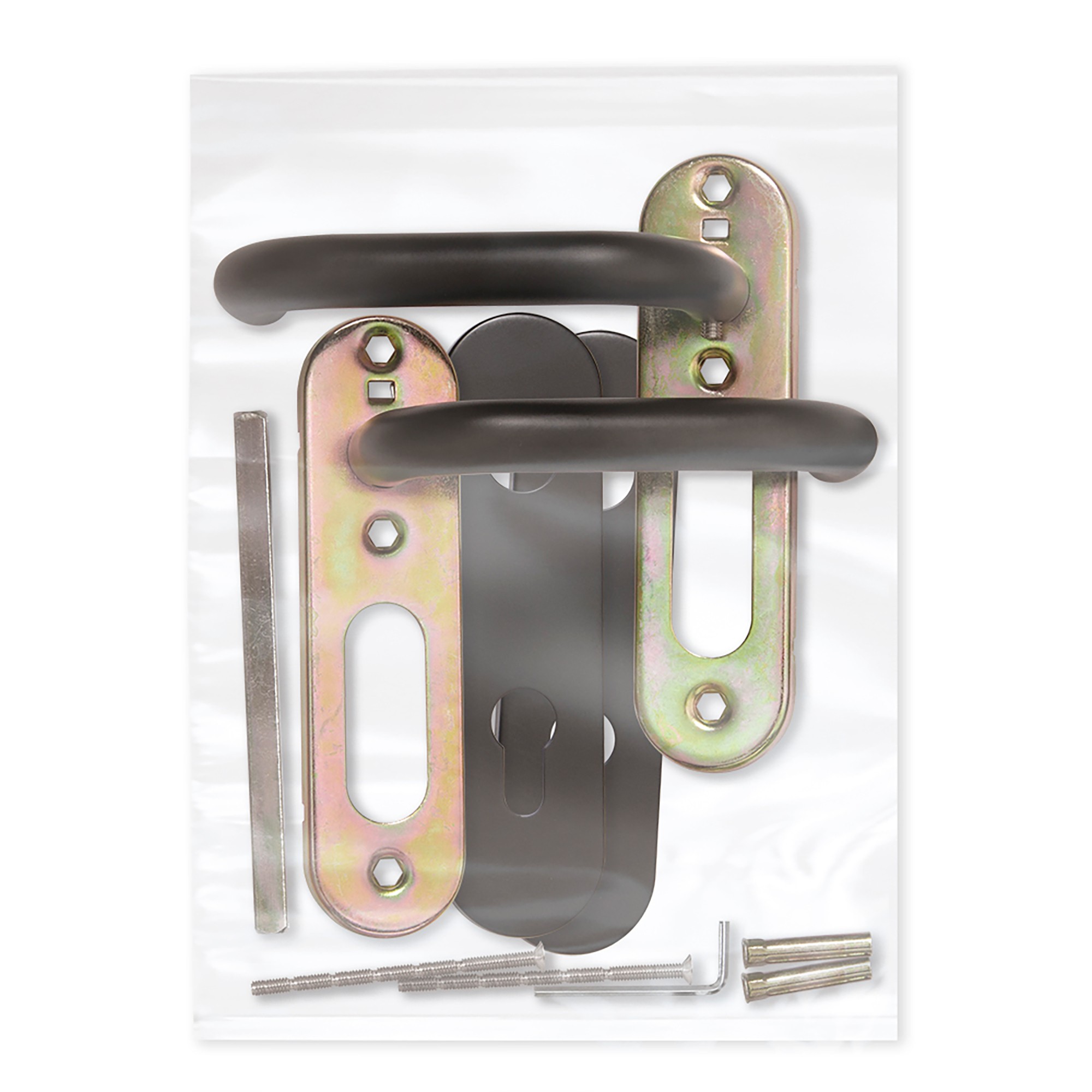 Ручка Fuaro (Фуаро) дверная FP.DH72.0433 SS 201 BLACK с пружиной, нержавейка 201, черный, квадрат 9x140 мм 