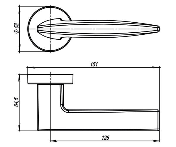 Ручка Armadillo (Армадилло) раздельная R.URB52.SQUID (SQUID URB9) АВ-7 бронза 