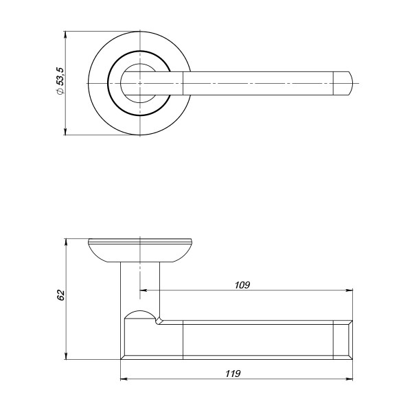 Ручка Punto (Пунто) раздельная R.ZR54.AXIS (AXIS ZR) BL-24 черный 