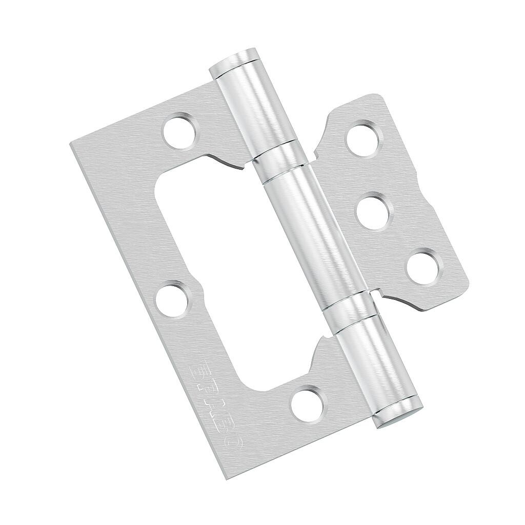Петля без врезки стальная Bravo F-4-2BB 75*64*2,5 (универс.) SC МатХром Петля без врезки стальная Bravo F-4-2BB 75*64*2,5 (универс.) SC МатХром