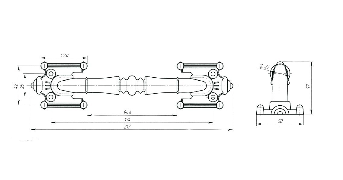 Ручка-скоба Zenit (Зенит) РС-1 (мат.черный) 