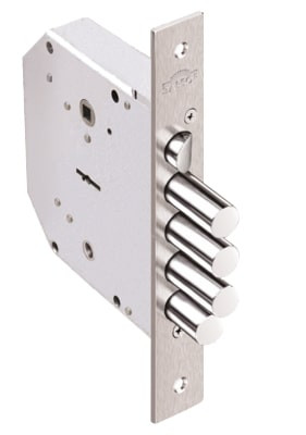 Замок Elbor (Эльбор) врезной сувальдный с задвижкой и защёлкой Гранит 1.06.40 (левый), 5 кл. /00445/ 