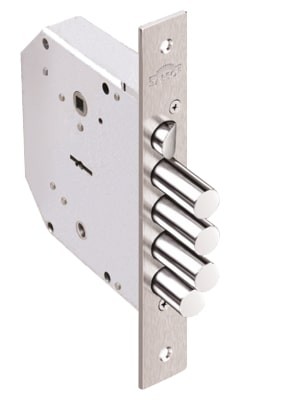 Замок Elbor (Эльбор) врезной сувальдный с задвижкой и защёлкой Гранит 1.06.40 (левый), 5 кл. /00445/ 