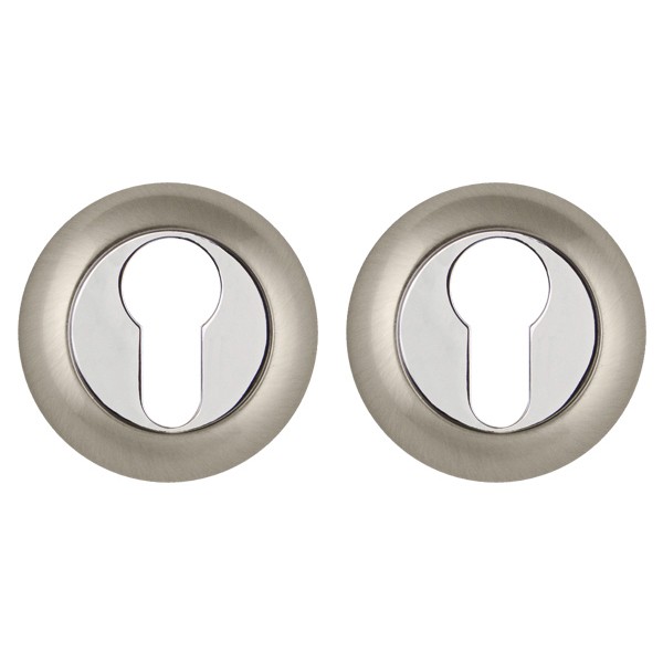 Накладка Punto (Пунто) под цилиндр ET.R.ZR54 (ET ZR) SN/CP-3 матовый никель/хром 