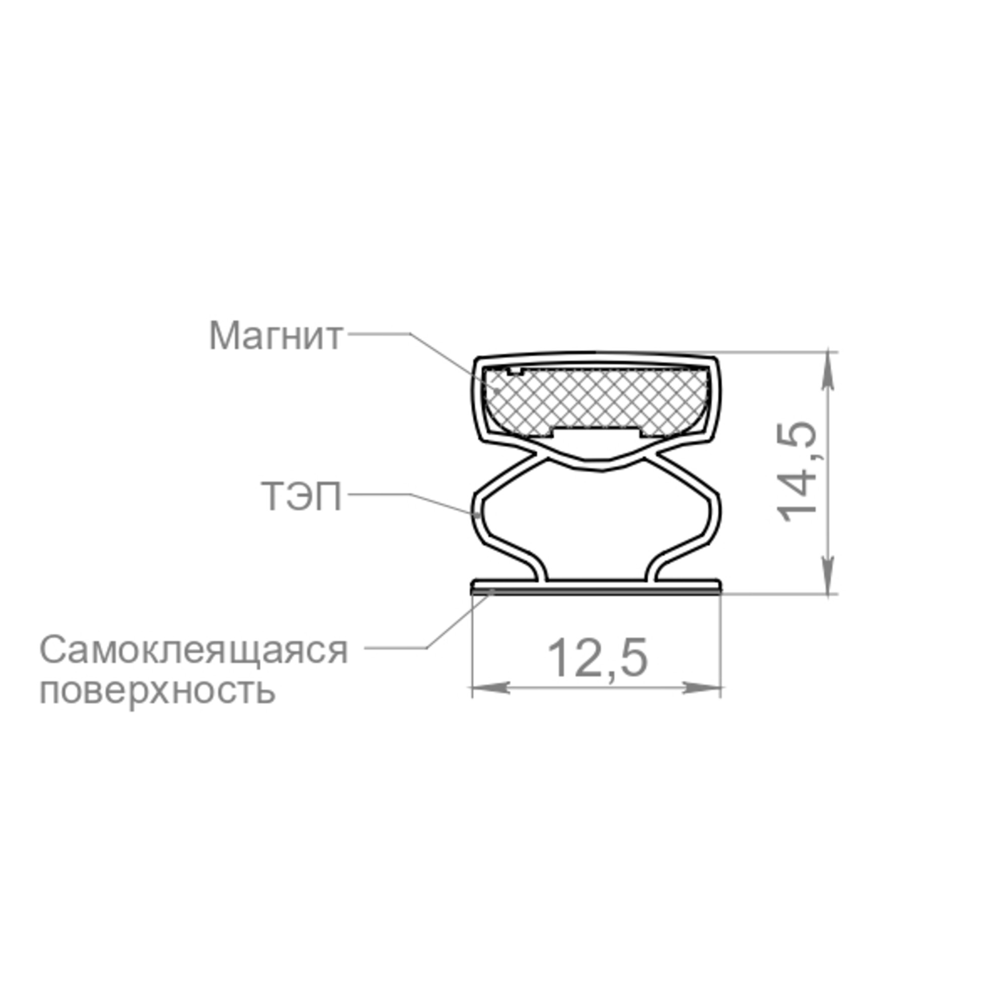 Уплотнитель Fuaro (Фуаро) магнитный самоклеящийся ADH/M-14,5x12,5 мм, черный 2,1 м (120 шт. в упак) Уплотнитель Fuaro (Фуаро) магнитный самоклеящийся ADH/M-14,5x12,5 мм, черный 2,1 м (120 шт. в упак)