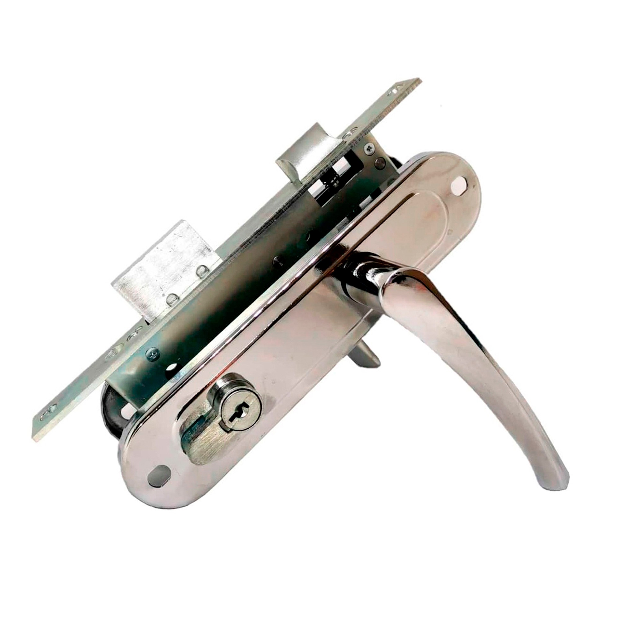 Замок Absolyute (Абсолют) врезной цилиндровый с защёлкой в комплекте с ручкой ЗВ4-70/07 (хром лак), 4 кл. Замок Absolyute (Абсолют) врезной цилиндровый с защёлкой в комплекте с ручкой ЗВ4-70/07 (хром лак), 4 кл.