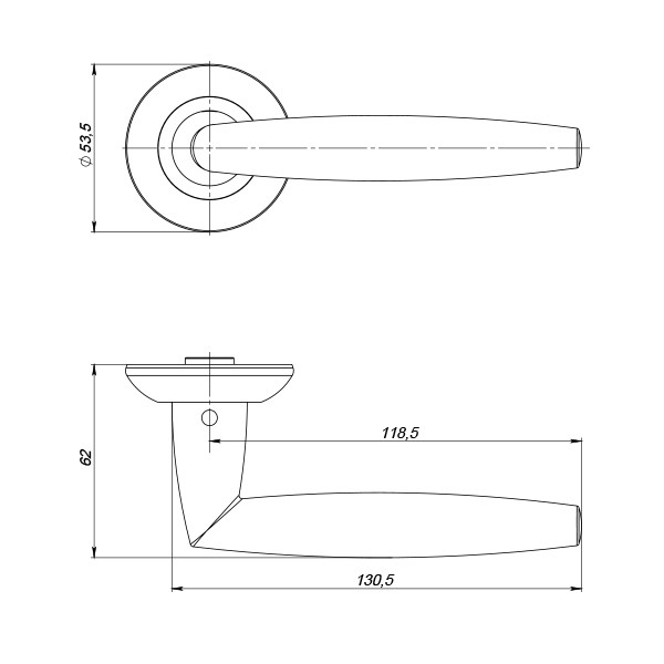 Ручка Punto (Пунто) раздельная R.ZR54.SUPREME (SUPREME ZR) SN/CP-3 матовый никель/хром Ручка Punto (Пунто) раздельная R.ZR54.SUPREME (SUPREME ZR) SN/CP-3 матовый никель/хром
