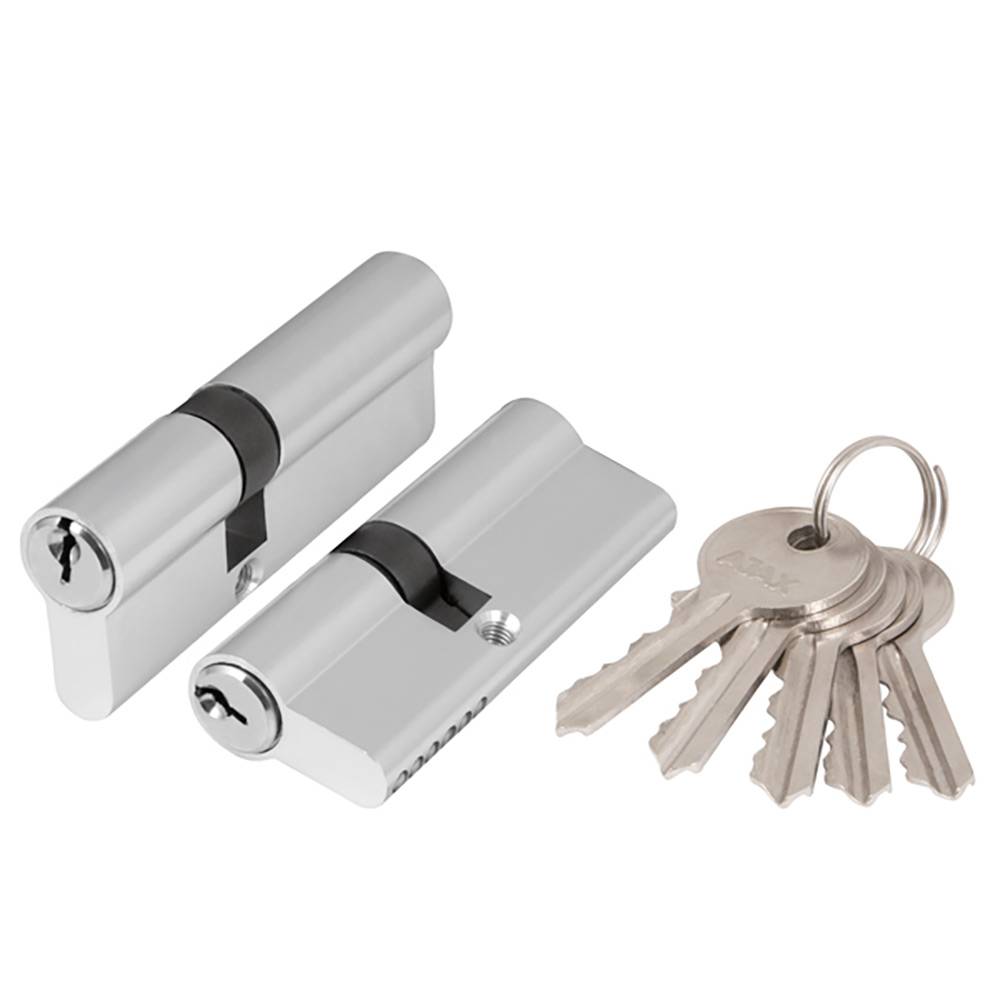 Цилиндровый Ajax (Аякс) механизм (AX100/80) AX1000Key80 (35+10+35) CP хром 