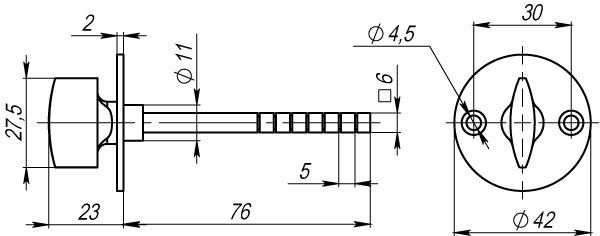 Ручка Armadillo (Армадилло) поворотная BK6.R.SB30 (SB-30/6) CP-8 хром 