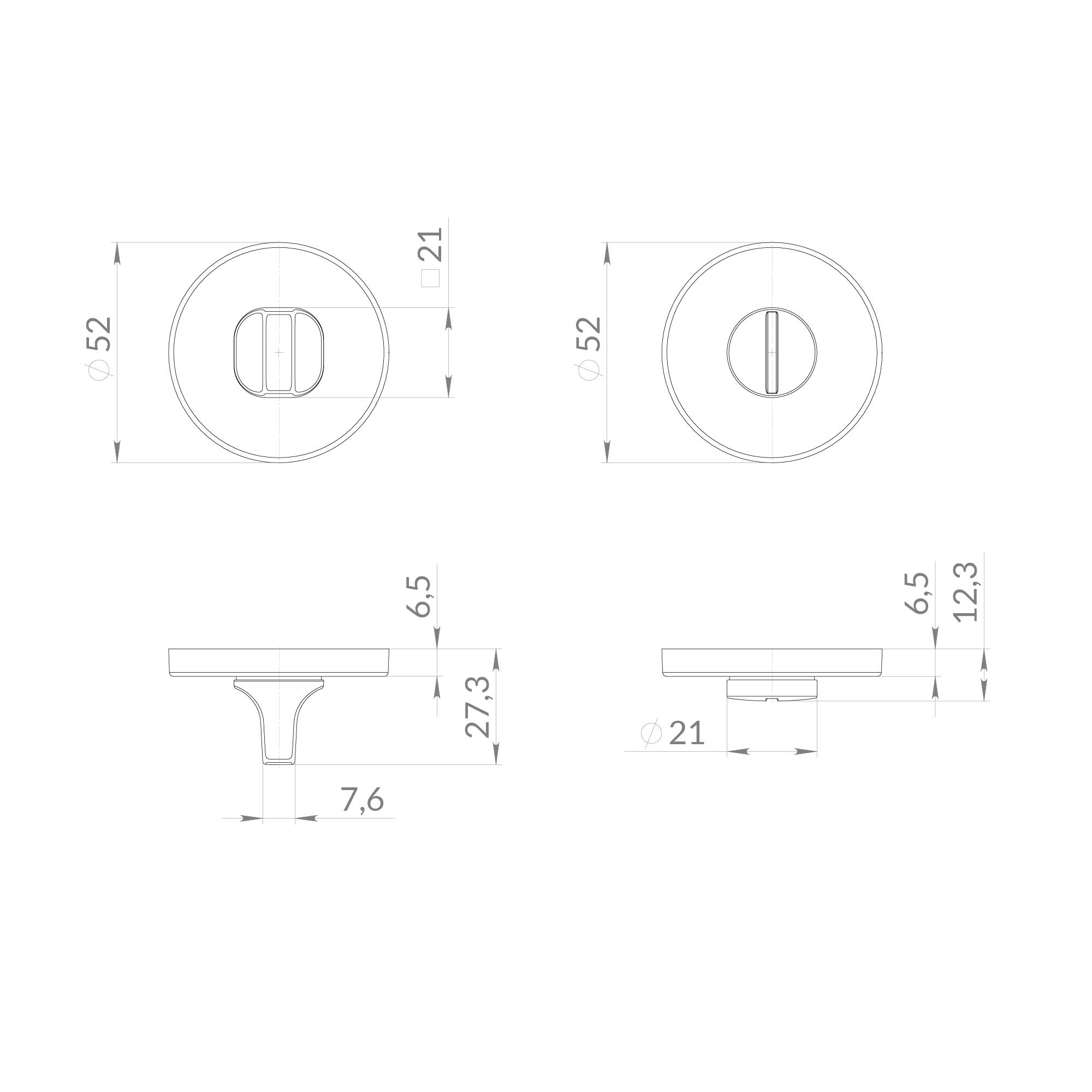 Ручка Punto (Пунто) поворотная BK6.R.EST.R52 CP-8 хром Ручка Punto (Пунто) поворотная BK6.R.EST.R52 CP-8 хром