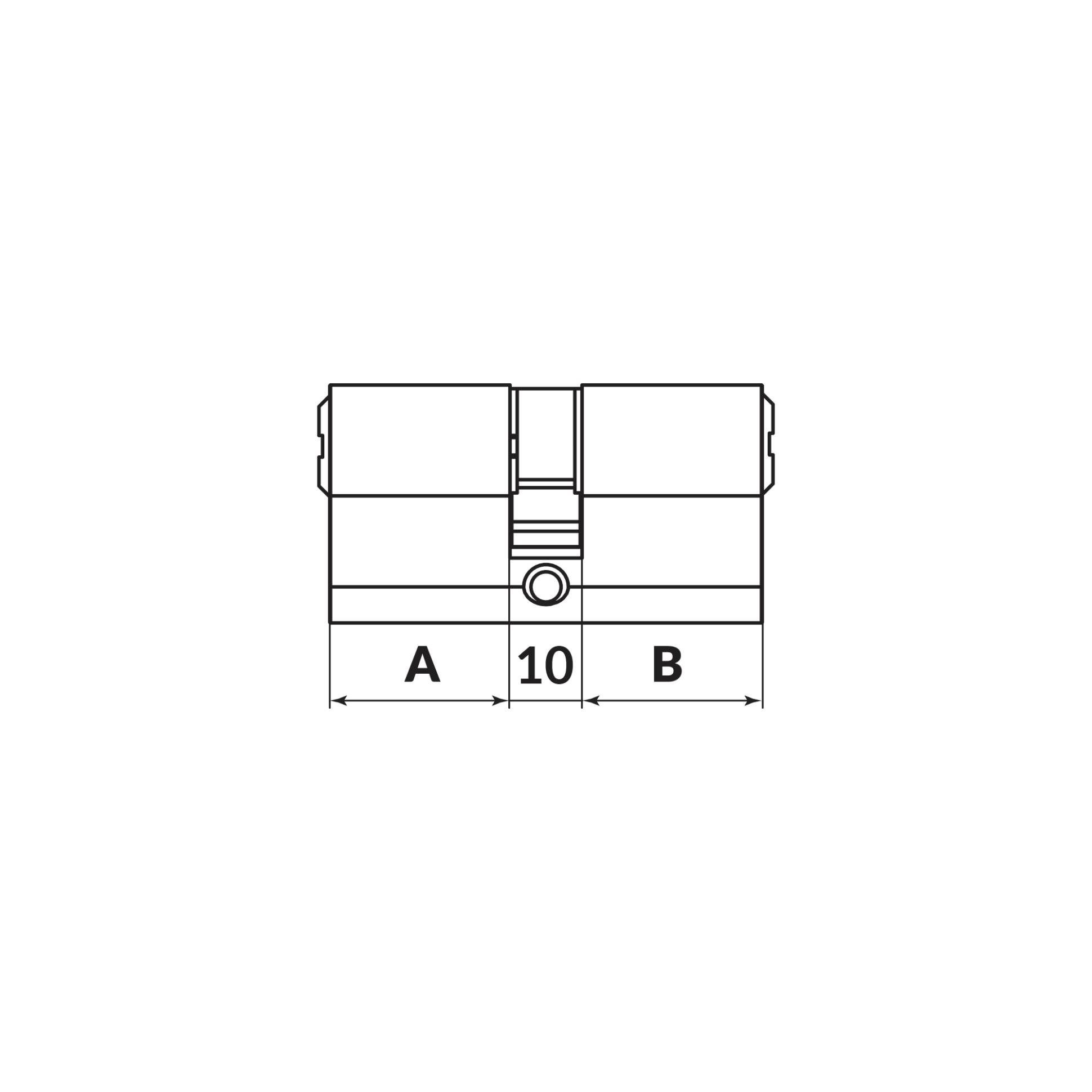 Цилиндровый Fuaro (Фуаро) механизм (200 ZA/70) 2000ZAKey70(30+10+30) BL черный 5Key 