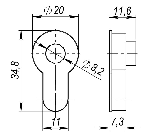 Вставка Armadillo (Армадилло) под шток ET.TANG.UNI (CYLINDER) GP-2 золото 