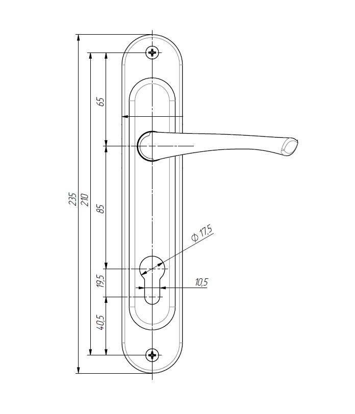 Ручка дверная Absolyute (Абсолют) на планке РФ1-85/07А (черный) Ручка дверная Absolyute (Абсолют) на планке РФ1-85/07А (черный)