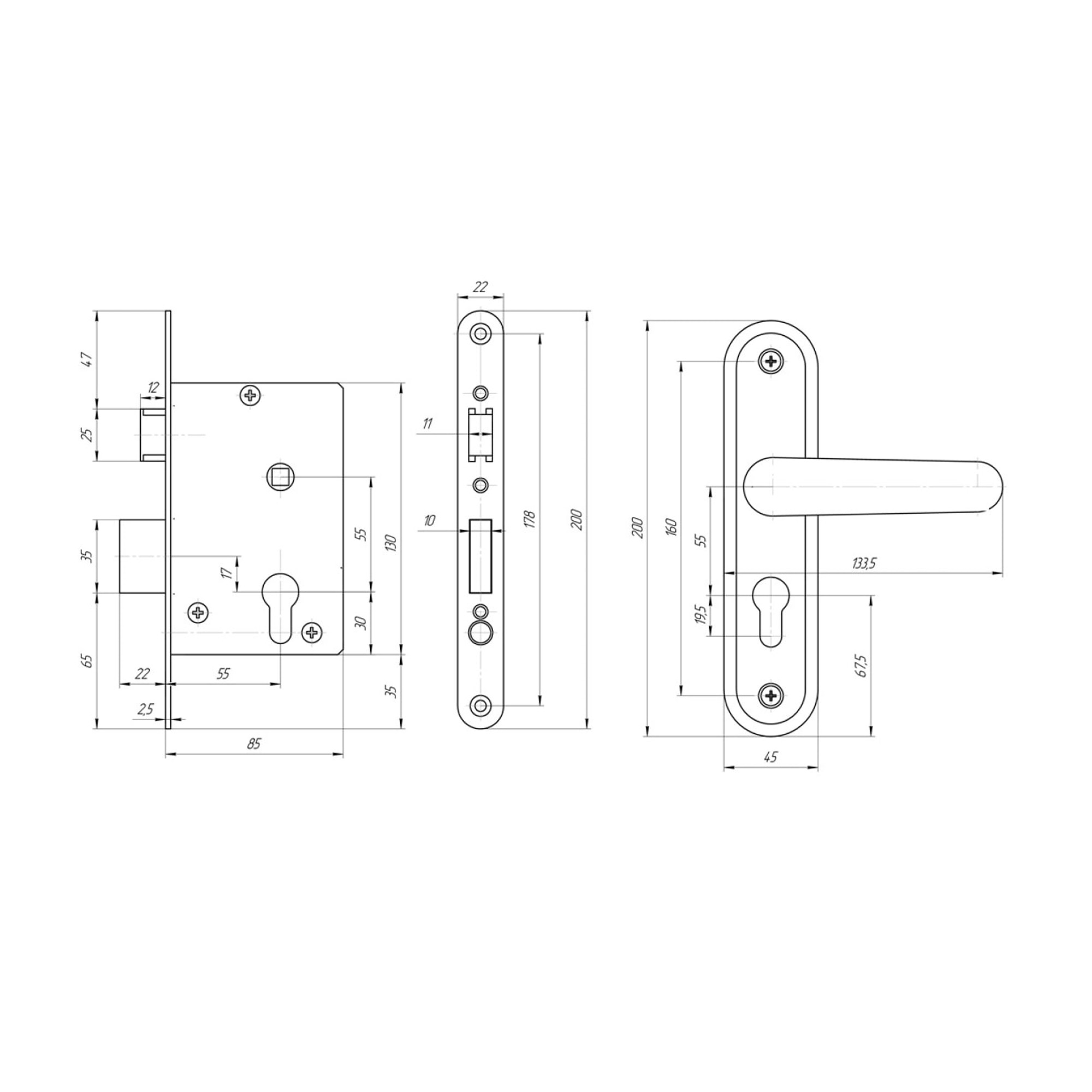 Замок Absolyute (Абсолют) врезной цилиндровый с защёлкой в комплекте с ручкой ЗВ4.2-08 (медь антик), 4 кл. Замок Absolyute (Абсолют) врезной цилиндровый с защёлкой в комплекте с ручкой ЗВ4.2-08 (медь антик), 4 кл.