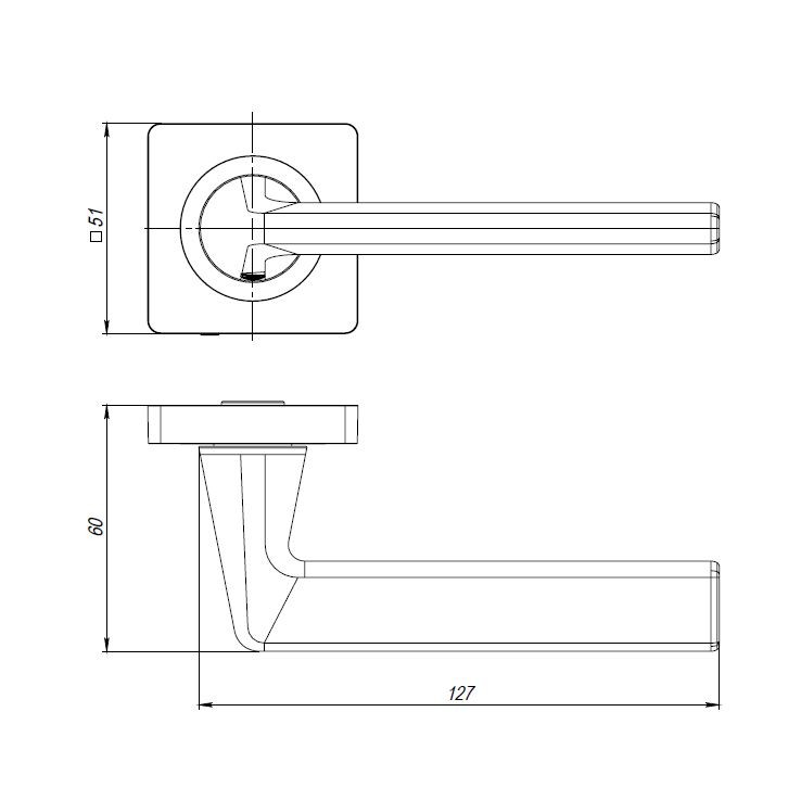 Ручка Ajax (Аякс) раздельная K.JK51.TREND (TREND JK) SN/CP-3 матовый никель/хром 