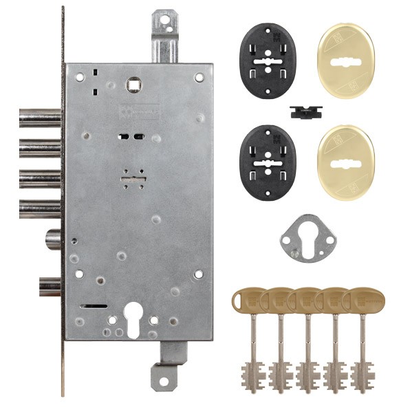 Замок Mottura (Моттура) врезной двухсистемный 54.797-S (левый), ключ 40 мм, без накл. Замок Mottura (Моттура) врезной двухсистемный 54.797-S (левый), ключ 40 мм, без накл.