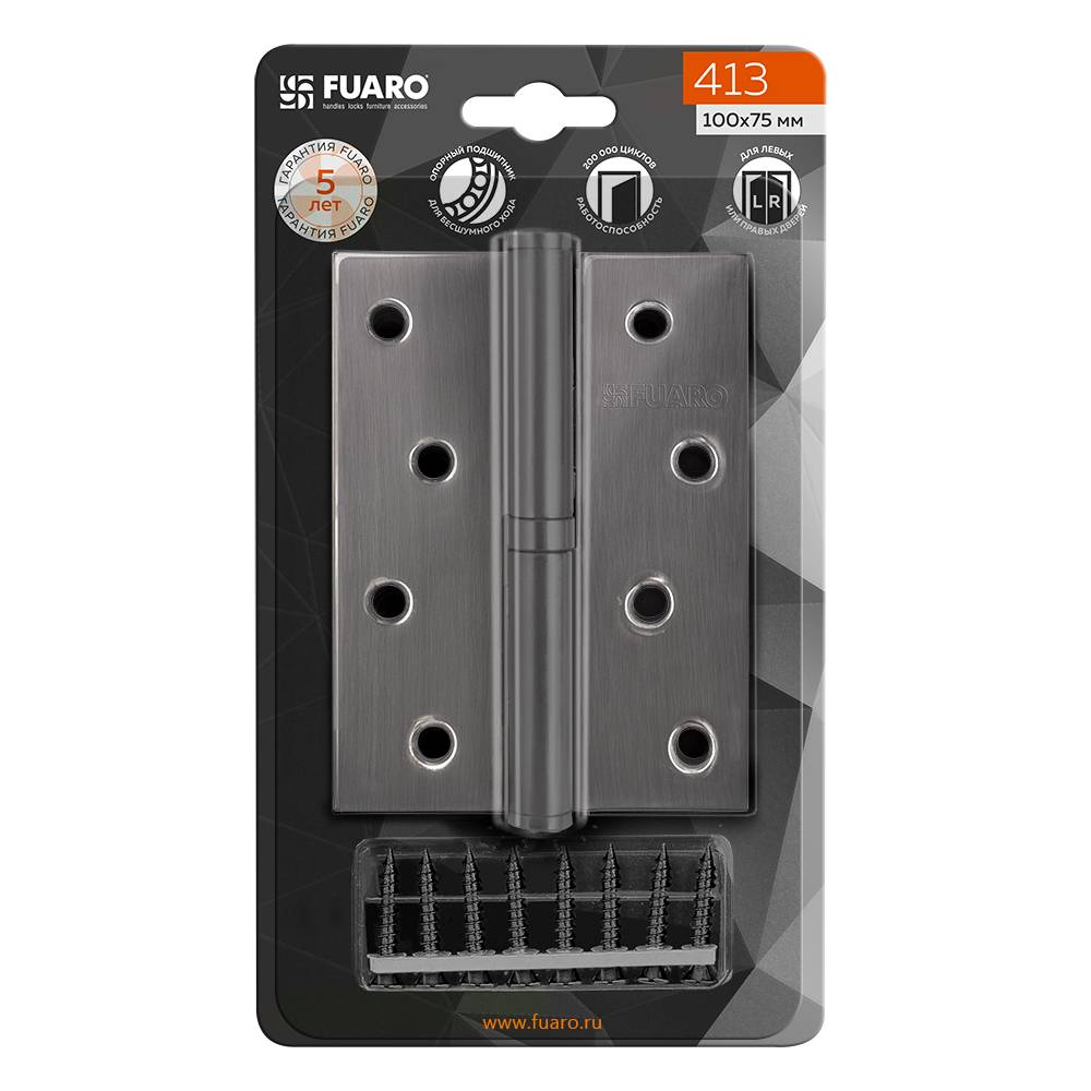 Петля Fuaro (Фуаро) съемная IN4430SR-BL AB правая (413/BL-4 100x75x2,5) бронза БЛИСТЕР 