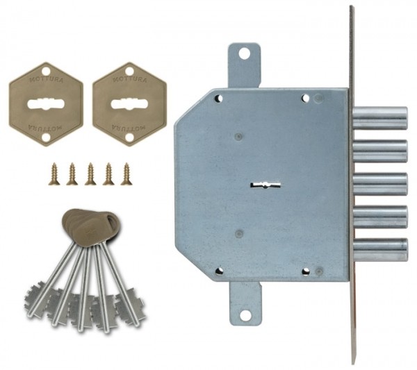 Замок Mottura (Моттура) врезной сувальдный 50.798-S (левый), ключ 60 мм, без накл. 
