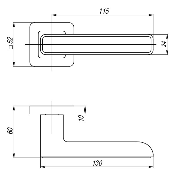Ручка Punto (Пунто) раздельная K.QR52.MARS (MARS QR) SN/CP-3 матовый никель/хром 