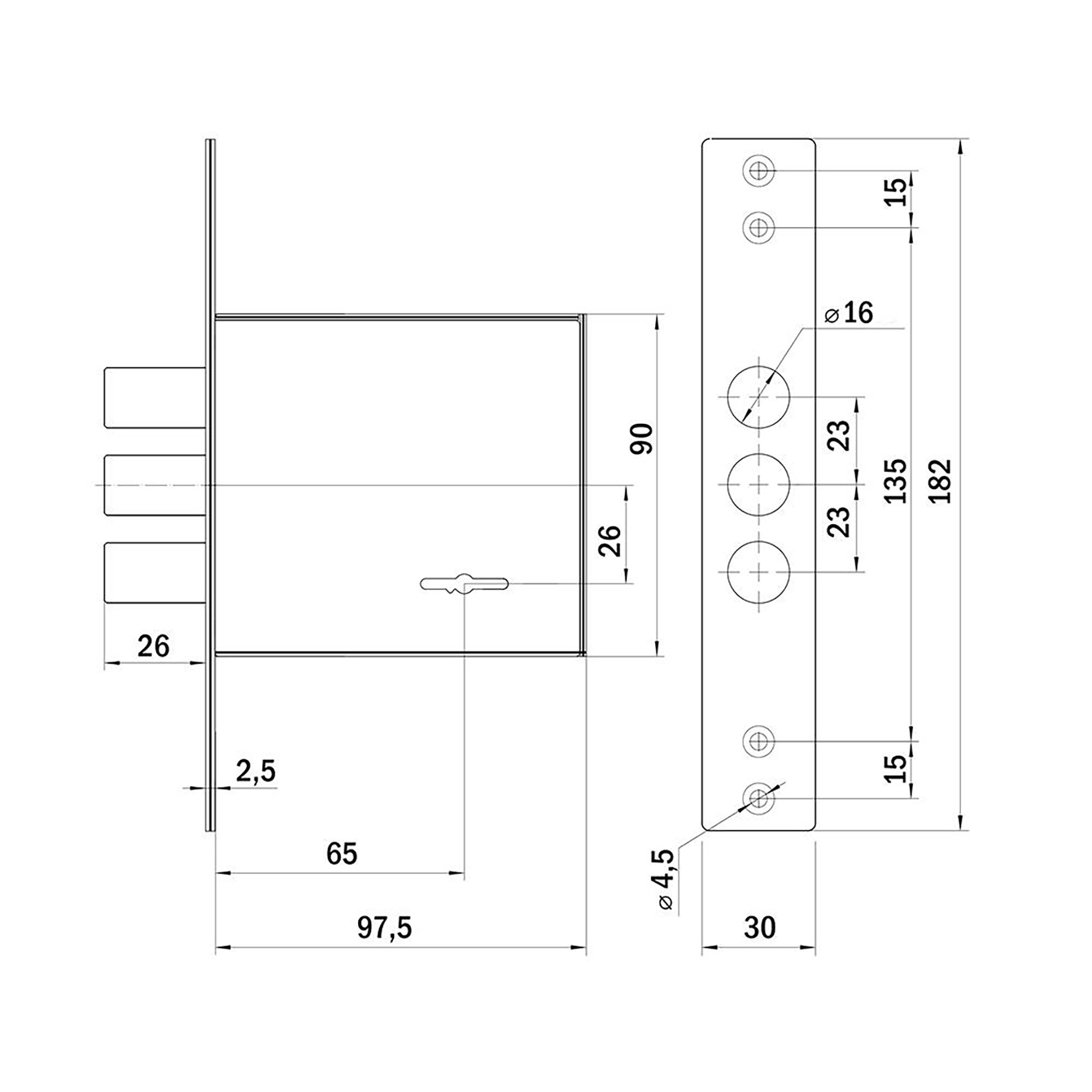 Замок Punto (Пунто) врезной сувальдный MDV30S-817 CP (V30/S) CP хром длиный ключ Замок Punto (Пунто) врезной сувальдный MDV30S-817 CP (V30/S) CP хром длиный ключ