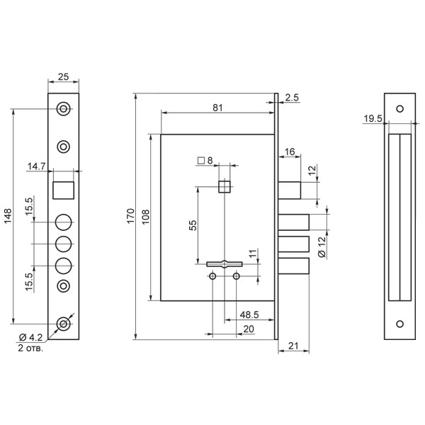Замок Sam (Сам) врезной сувальдный с защёлкой в комплекте с ручкой ЗВ9-8/13 (черный муар), 3 кл. /76704/ Замок Sam (Сам) врезной сувальдный с защёлкой в комплекте с ручкой ЗВ9-8/13 (черный муар), 3 кл. /76704/