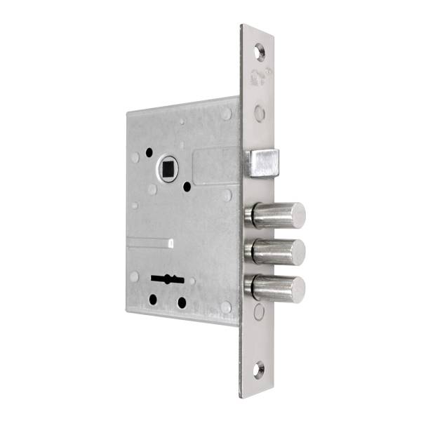 Замок Sam (Сам) врезной сувальдный с защёлкой в комплекте с ручкой ЗВ9-8/13 (черный муар), 3 кл. /76704/ 