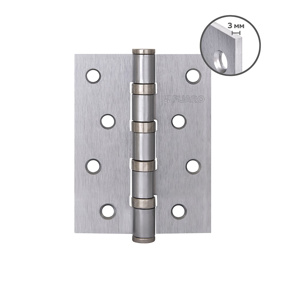 Петля Fuaro (Фуаро) универсальная HEAVY IN4400U SSC (сатинированный хром) 100х75х3 мм 