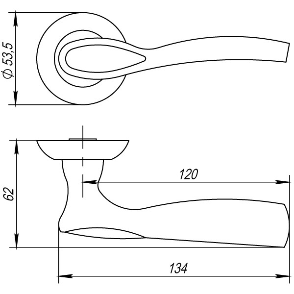 Ручка Punto (Пунто) раздельная R.TL54.RUMBA (RUMBA TL) CF-17 кофе Ручка Punto (Пунто) раздельная R.TL54.RUMBA (RUMBA TL) CF-17 кофе