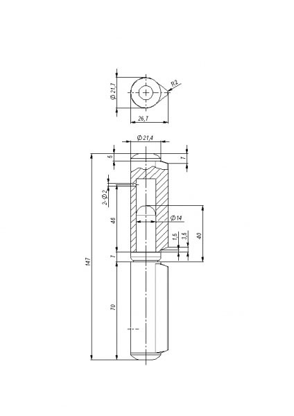 Петля приварная D22x150S 