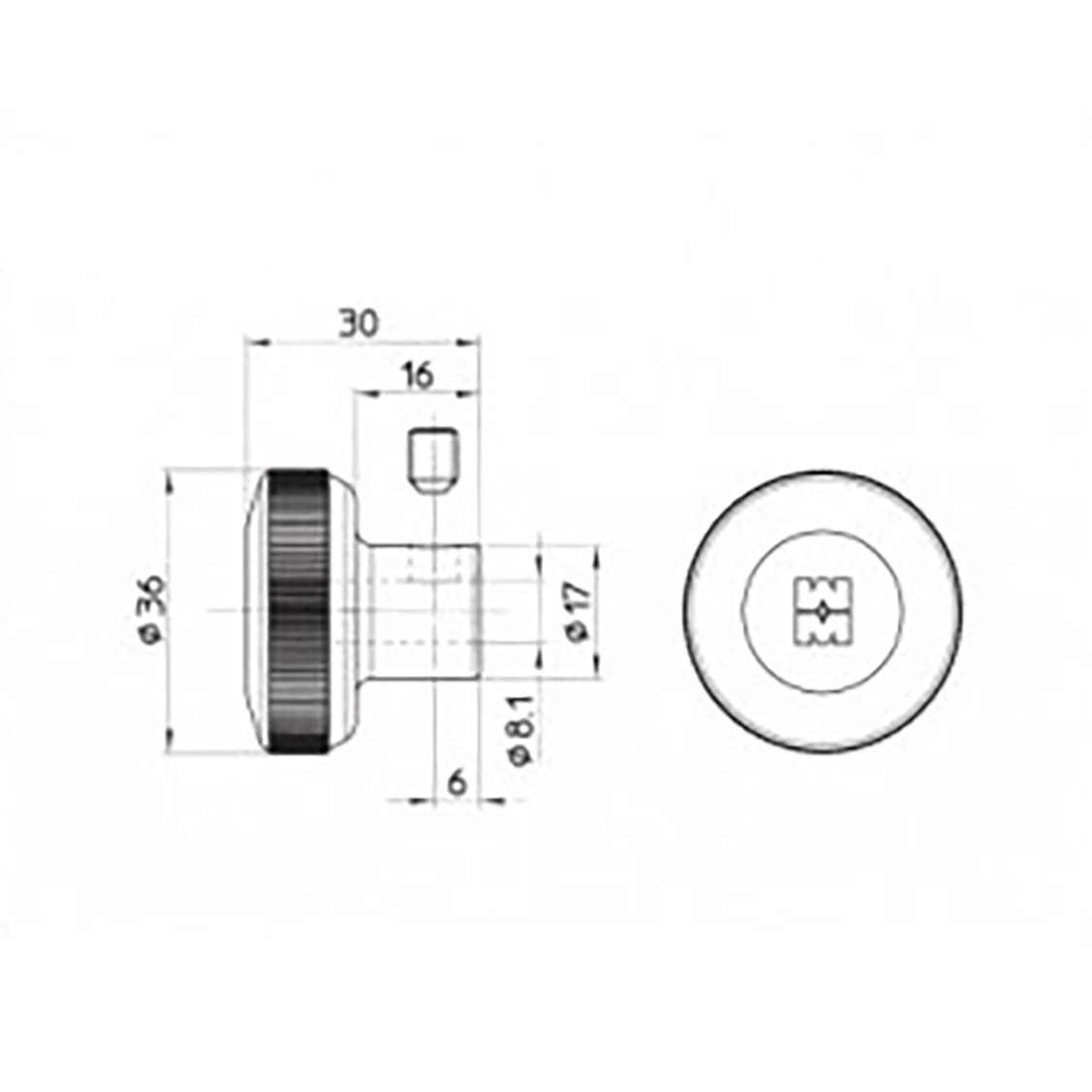 Вертушка Mottura (Моттура) на цилиндр 99.505 NS0C (d 8.1) (МАТОВЫЙ НИКЕЛЬ) 