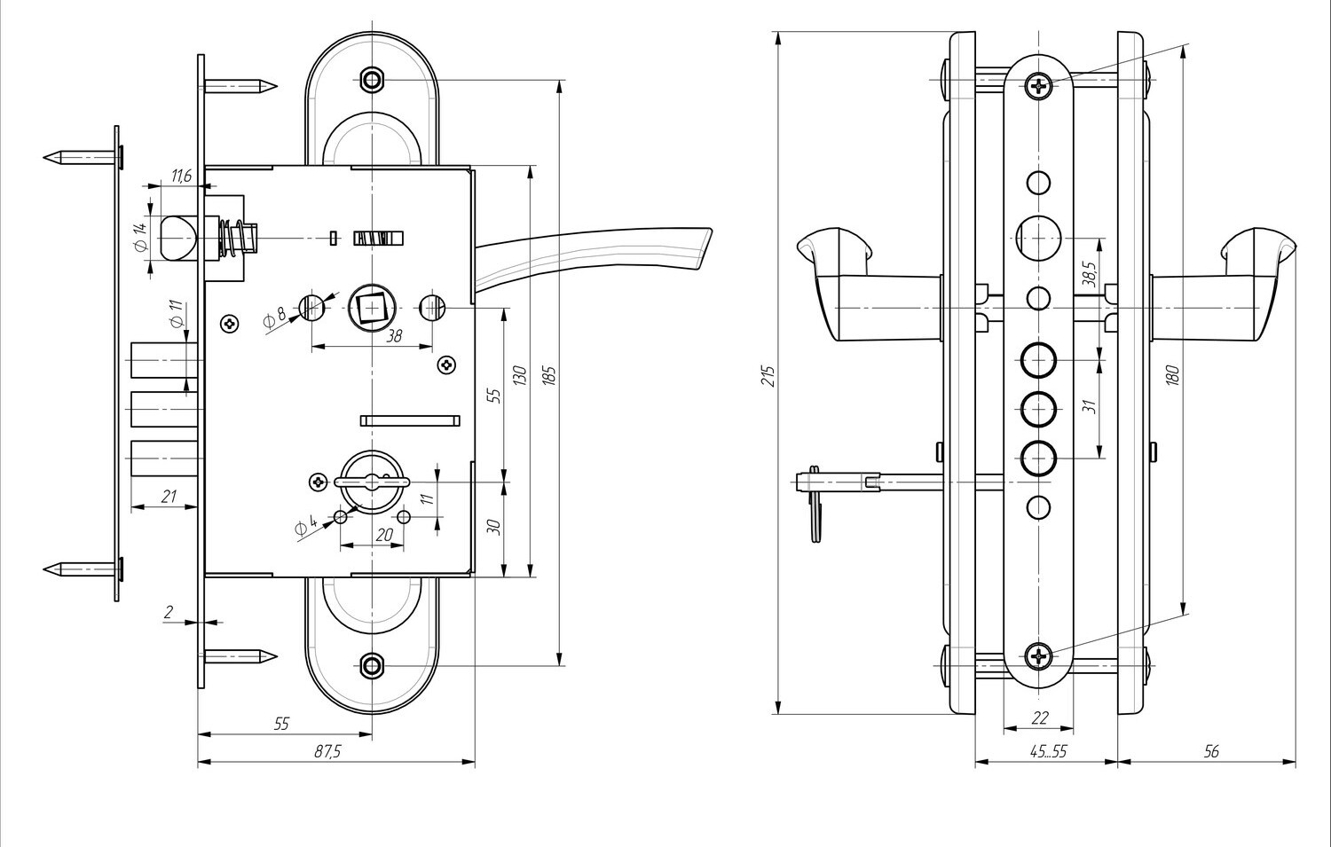 Замок Zenit (Зенит) врезной сувальдный с защёлкой в комплекте с ручкой ЗВ9.009/17 (медь), 4 кл. Замок Zenit (Зенит) врезной сувальдный с защёлкой в комплекте с ручкой ЗВ9.009/17 (медь), 4 кл.