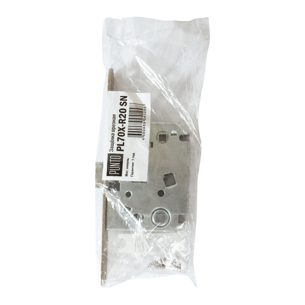 Защелка Punto (Пунто) PLASTPL70X-R20 (PL70X-R20 SN) (врезная) SN мат. никель упаковка 