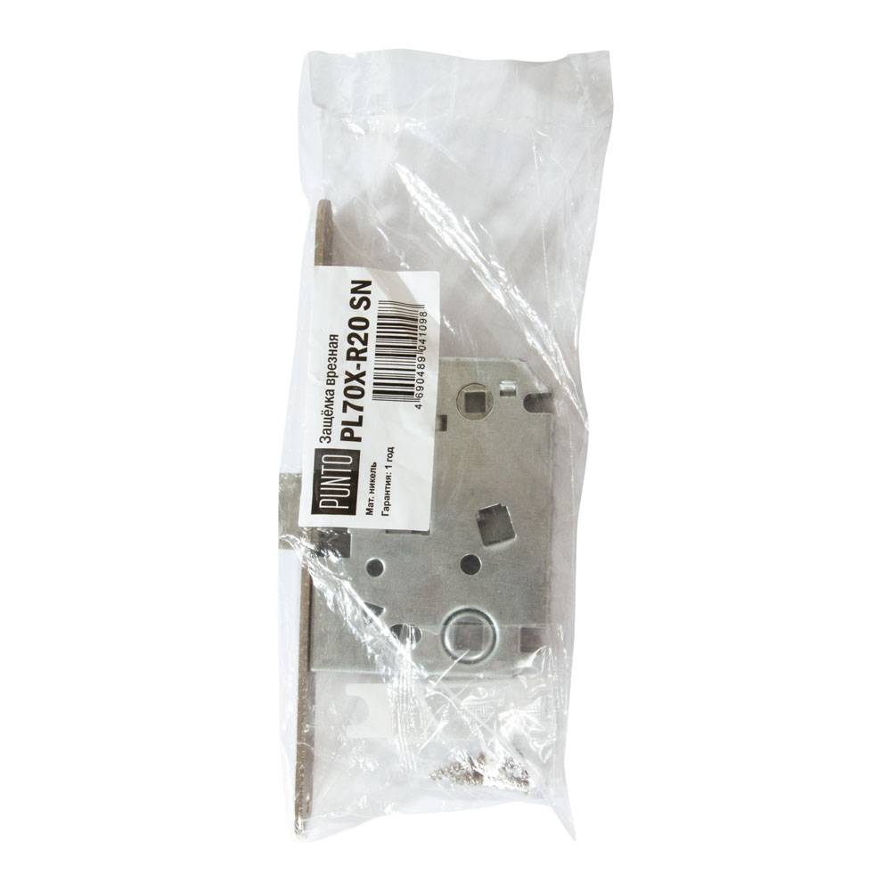 Защелка Punto (Пунто) PLASTPL70X-R20 (PL70X-R20 SN) (врезная) SN мат. никель упаковка 