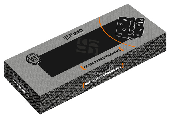 Петля Fuaro (Фуаро) универсальная IN4400U-R10 SN (4BB-R10 100x75x2,5) мат. никель 