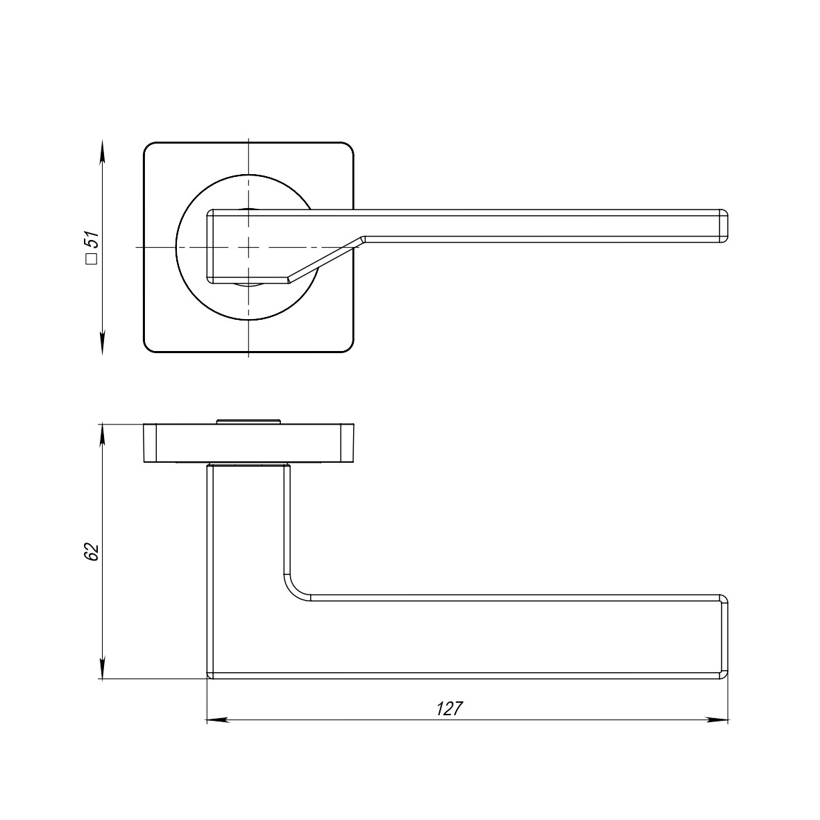 Ручка Ajax (Аякс) раздельная K.JK51.LEVEL (LEVEL JK) SN/CP-3 матовый никель 