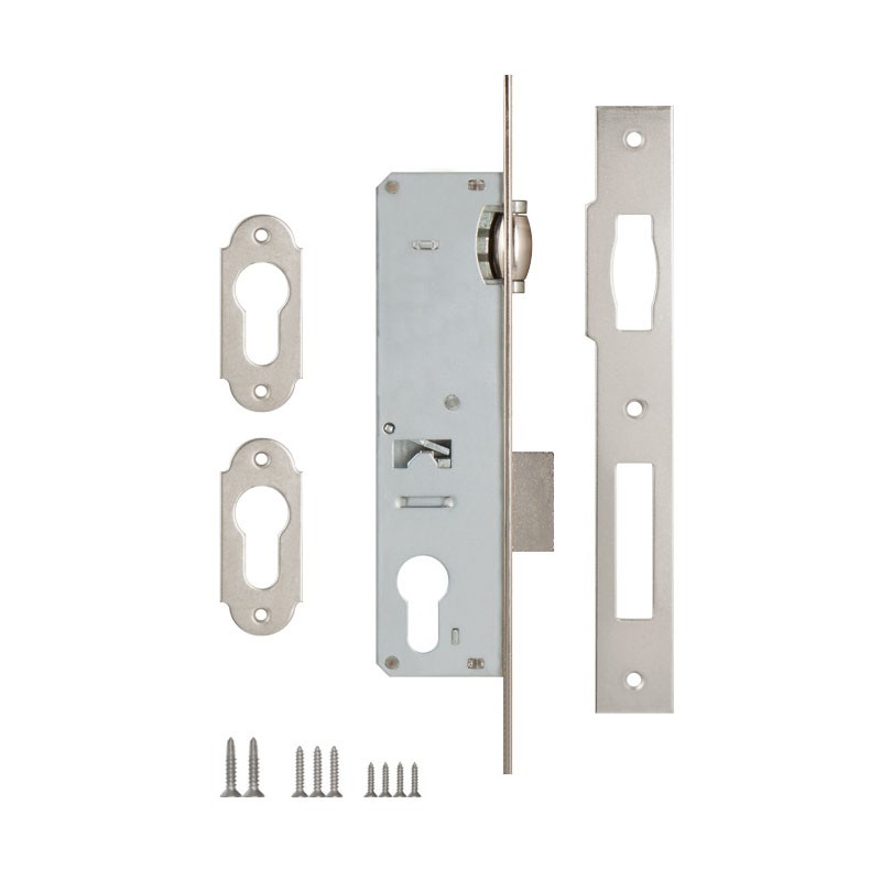 Корпус Kale kilit (Кале килит) узкопрофильного замка с роликовой защёлкой 155 (25 mm) w/b (никель) 