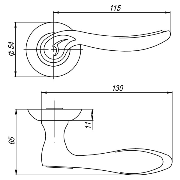 Ручка Punto (Пунто) раздельная R.TL54.ONDA (ONDA TL) CF-17 кофе 