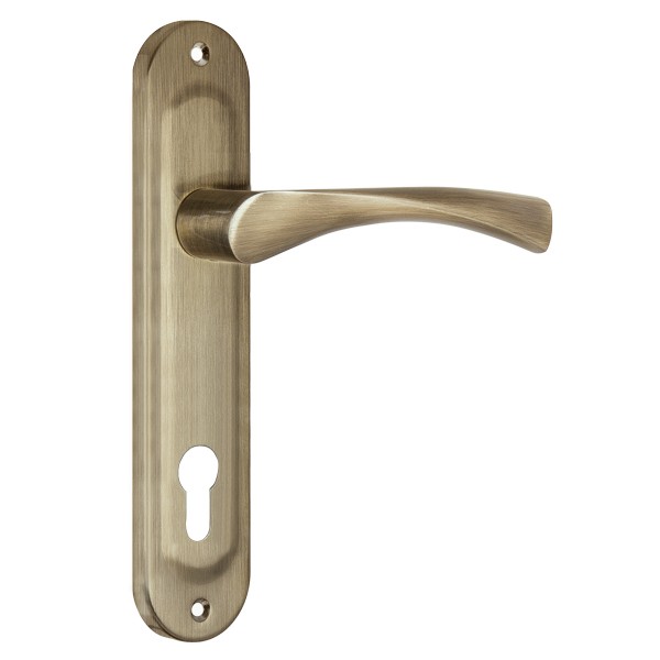 Ручка Punto (Пунто) на планке HANDLE90.CRONA.18-85 (P90 8518 CRONA) AB бронза 