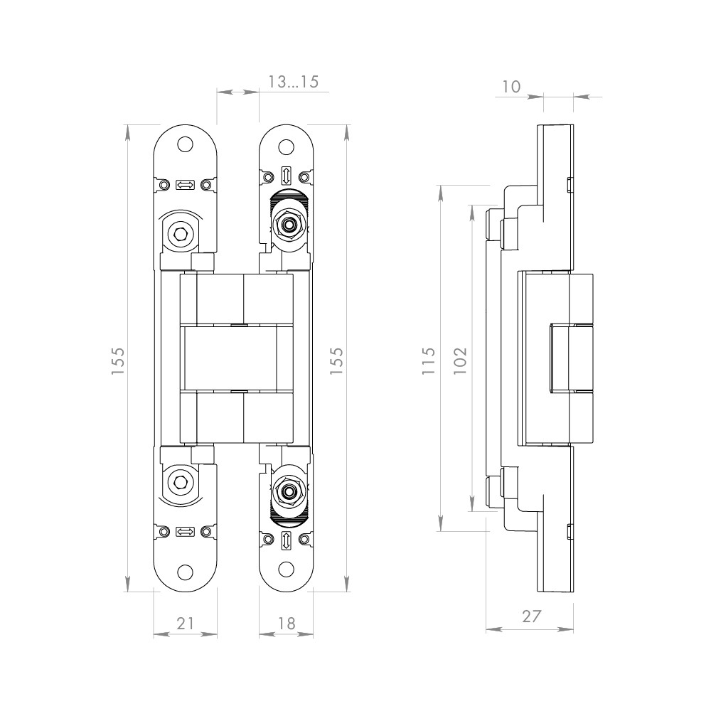 Петля Armadillo (Армадилло) скрытой установки U3D2400.VPG SC мат. хром TECH Петля Armadillo (Армадилло) скрытой установки U3D2400.VPG SC мат. хром TECH