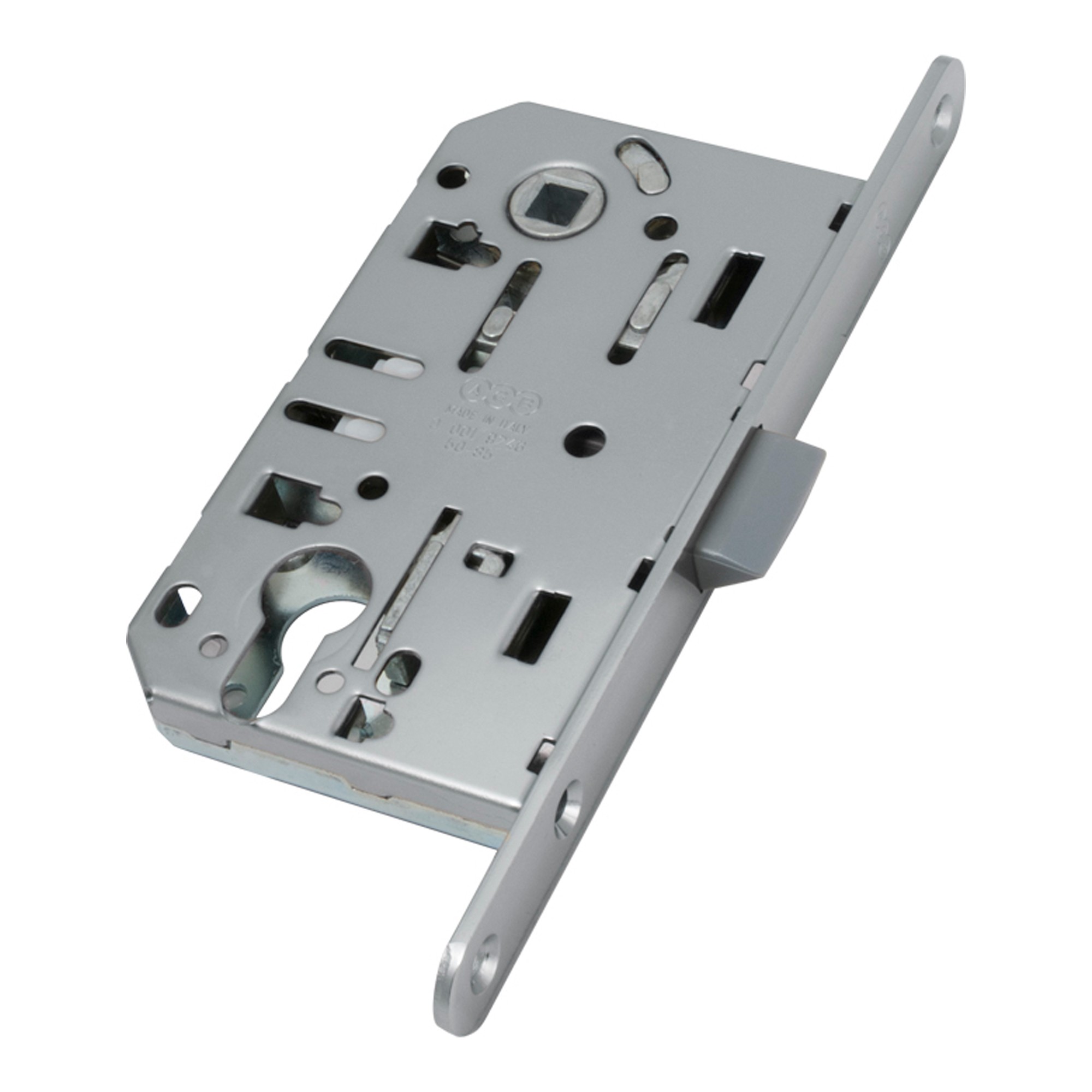 Корпус замка AGB (АГБ) под цилиндр MEDIANA EVOLUTION B01103.50.06.567 с отв. планкой B01000.13 (никель) Корпус замка AGB (АГБ) под цилиндр MEDIANA EVOLUTION B01103.50.06.567 с отв. планкой B01000.13 (никель)