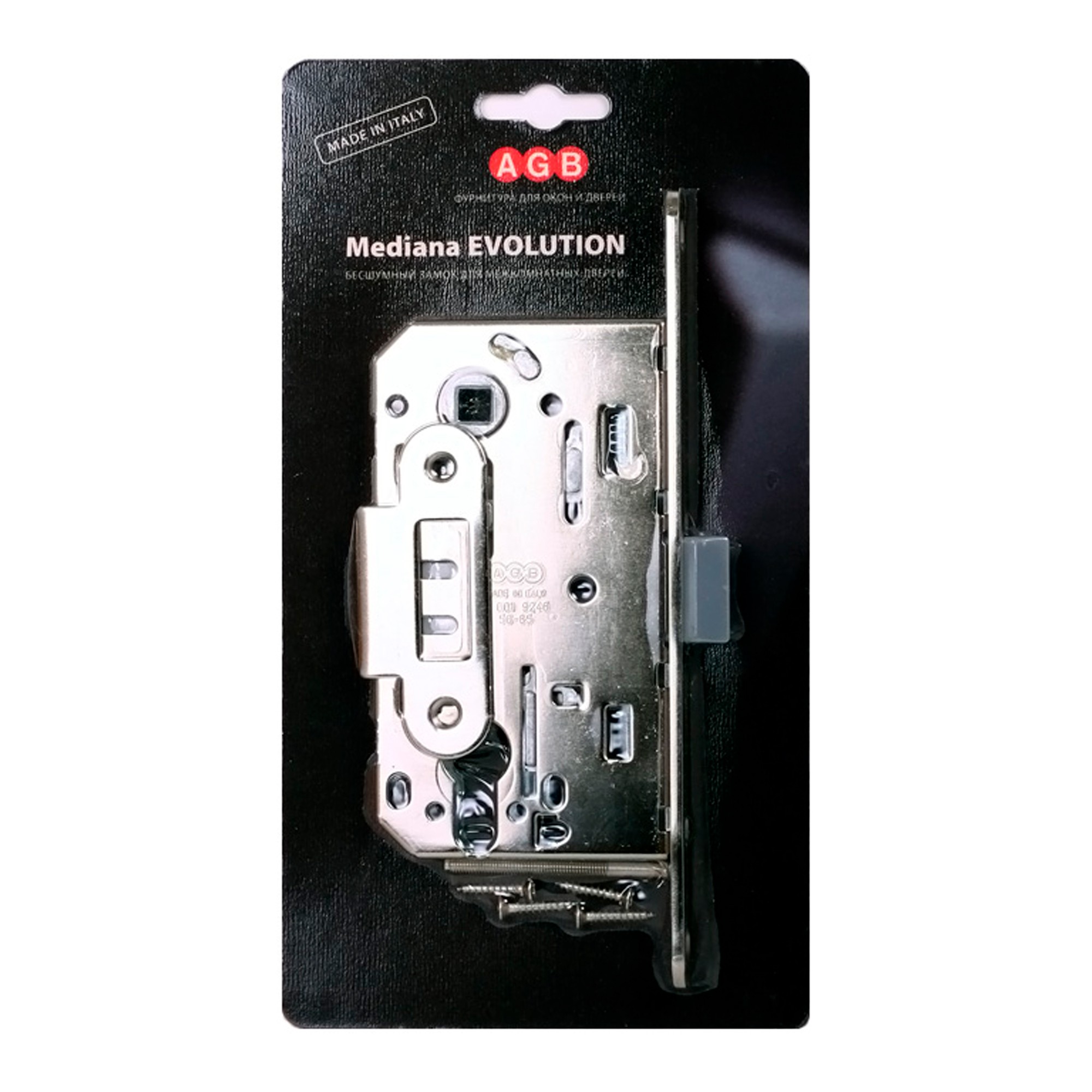 Корпус замка AGB (АГБ) под цилиндр MEDIANA EVOLUTION B01103.50.06.567 с отв. планкой B01000.13 (никель) 