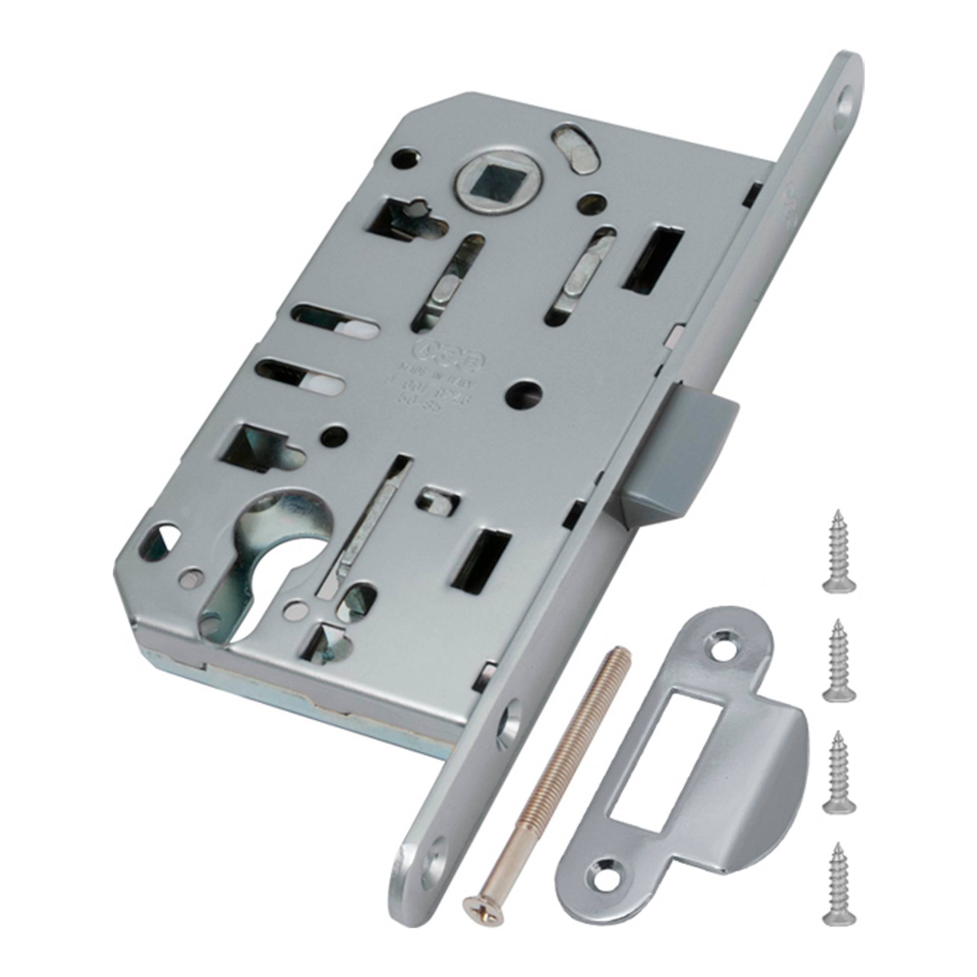 Корпус замка AGB (АГБ) под цилиндр MEDIANA EVOLUTION B01103.50.06.567 с отв. планкой B01000.13 (никель) 