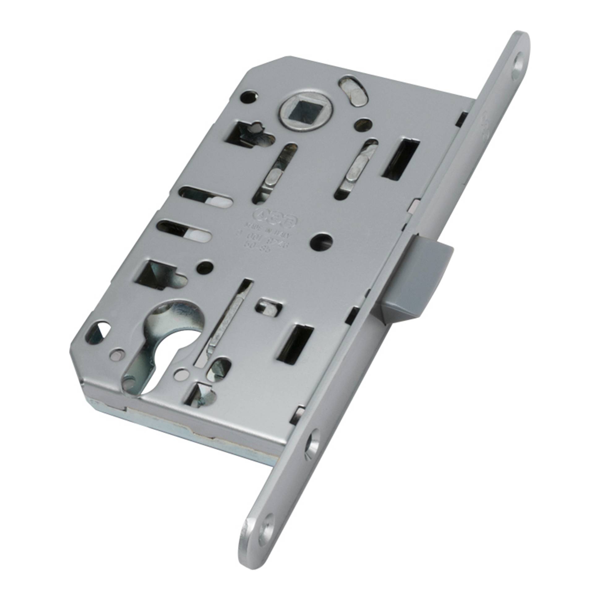 Корпус замка AGB (АГБ) под цилиндр MEDIANA EVOLUTION B01103.50.06.567 с отв. планкой B01000.13 (никель) 