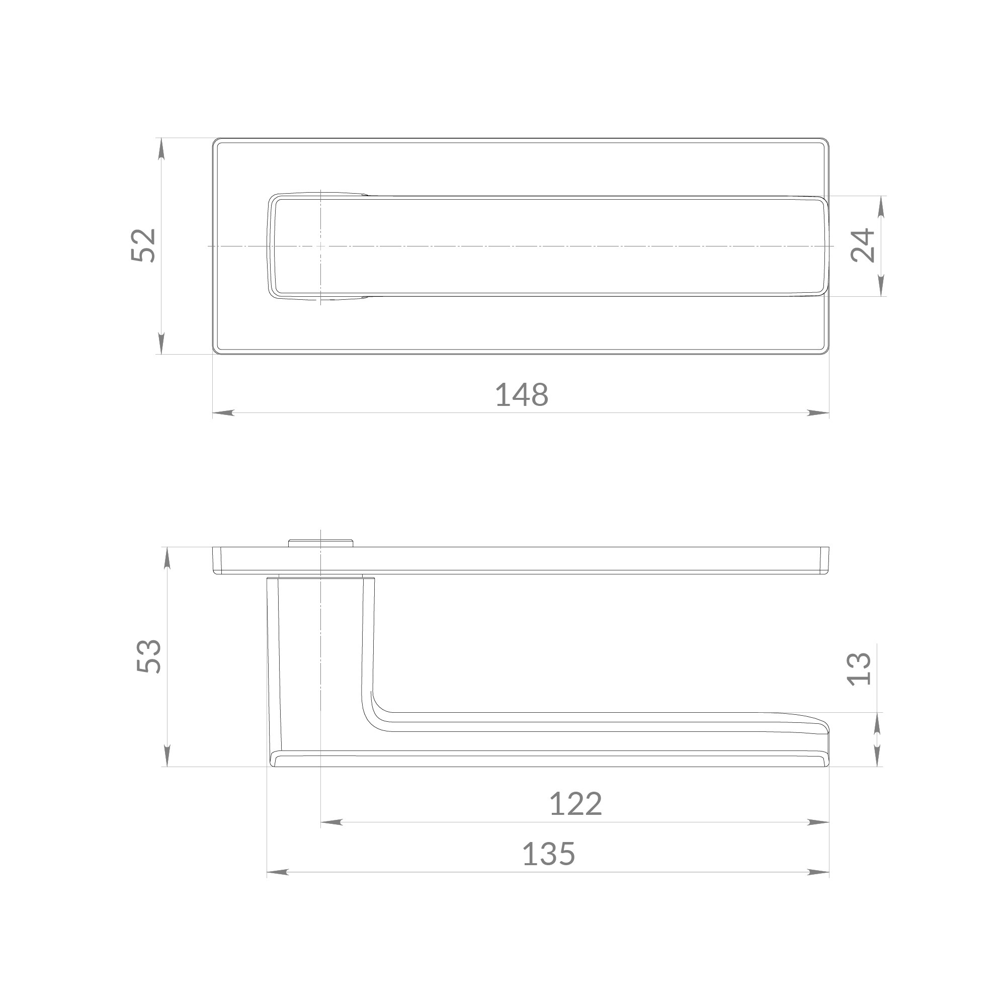 Ручка Punto (Пунто) раздельная K.EST.Q52.MEGA XL SSC-16 сатинированный хром Ручка Punto (Пунто) раздельная K.EST.Q52.MEGA XL SSC-16 сатинированный хром