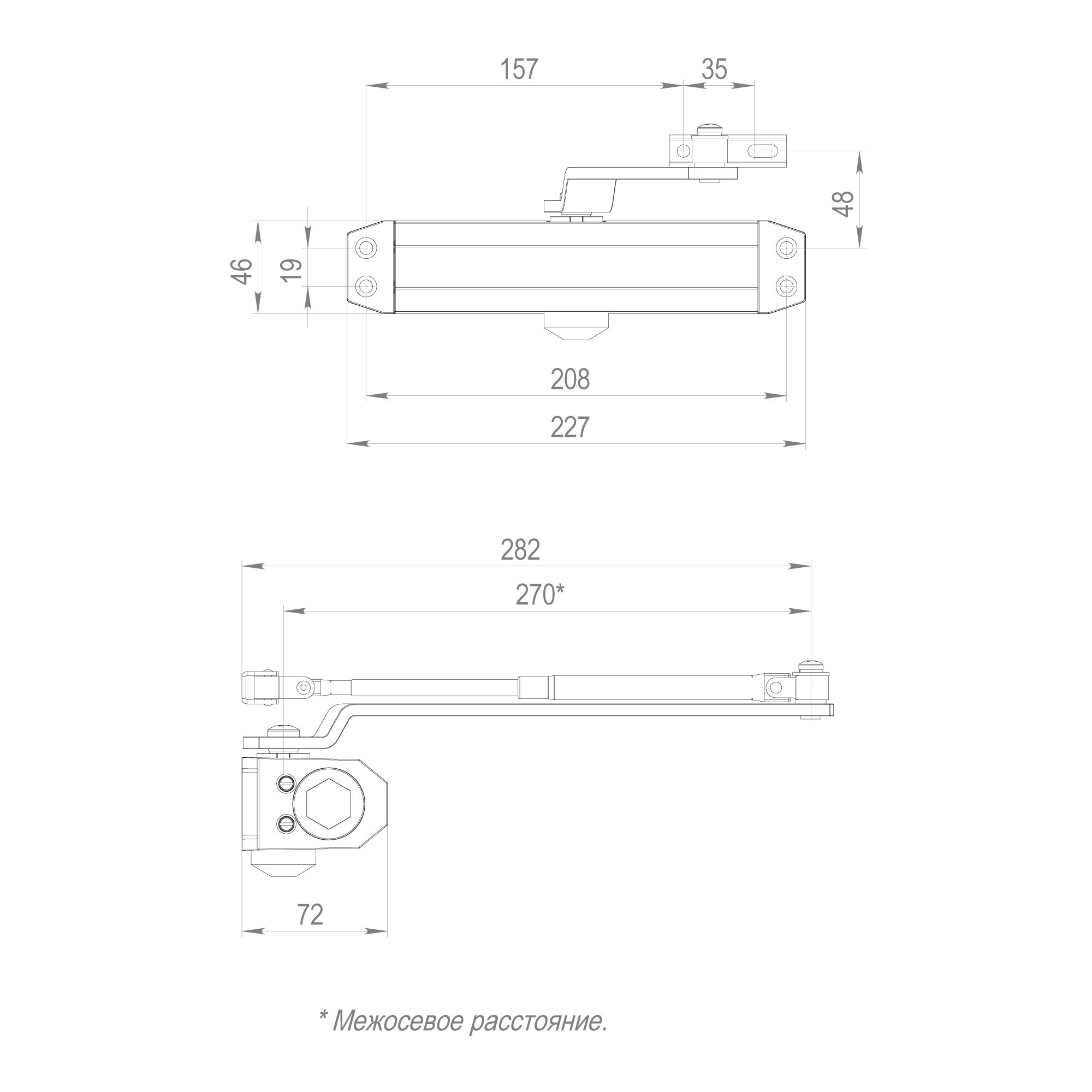 Доводчик Fuaro (Фуаро) дверной DC20-5 (DC-205) BR до 120 кг (коричневый) 