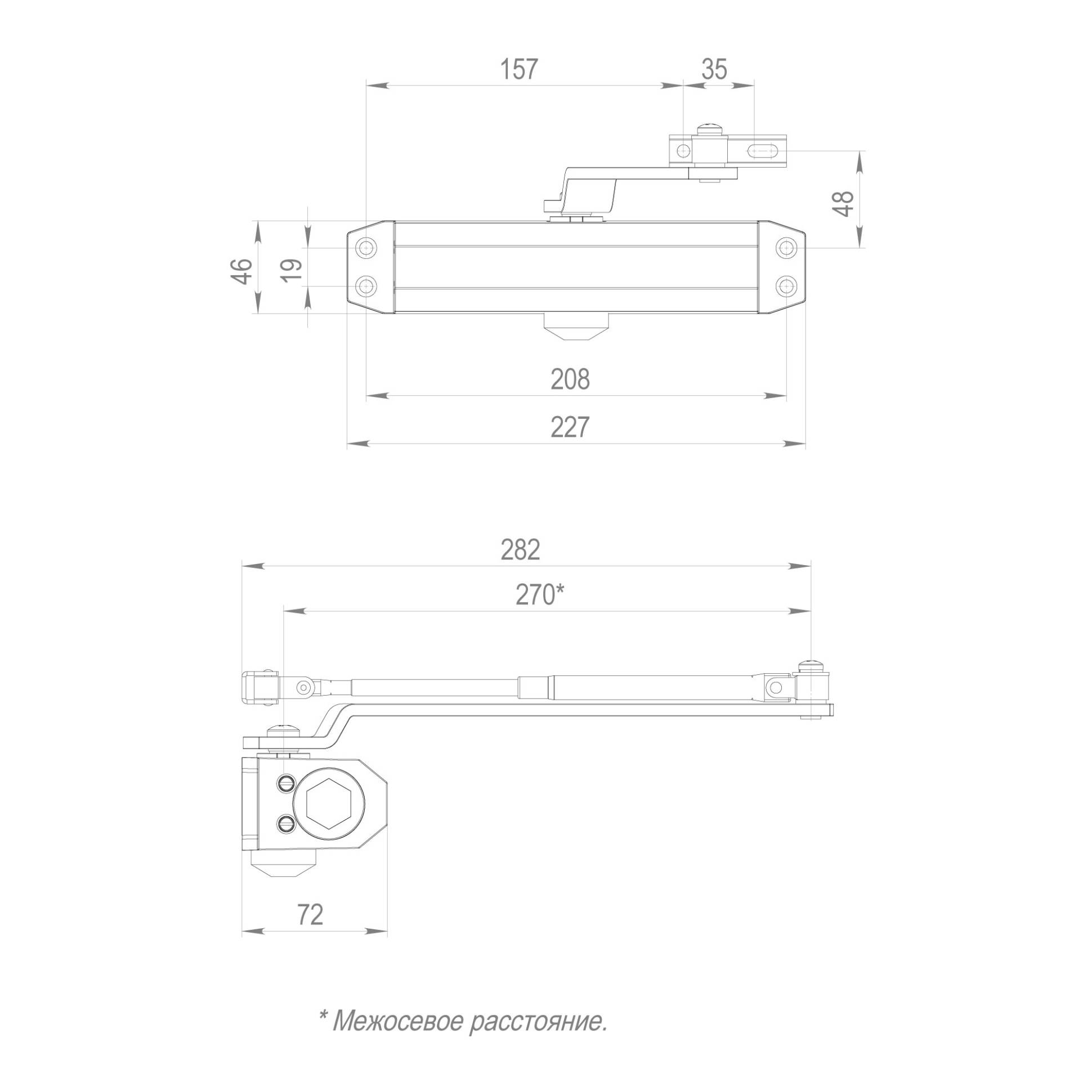 Доводчик Fuaro (Фуаро) дверной DC20-5 (DC-205) BR до 120 кг (коричневый) 