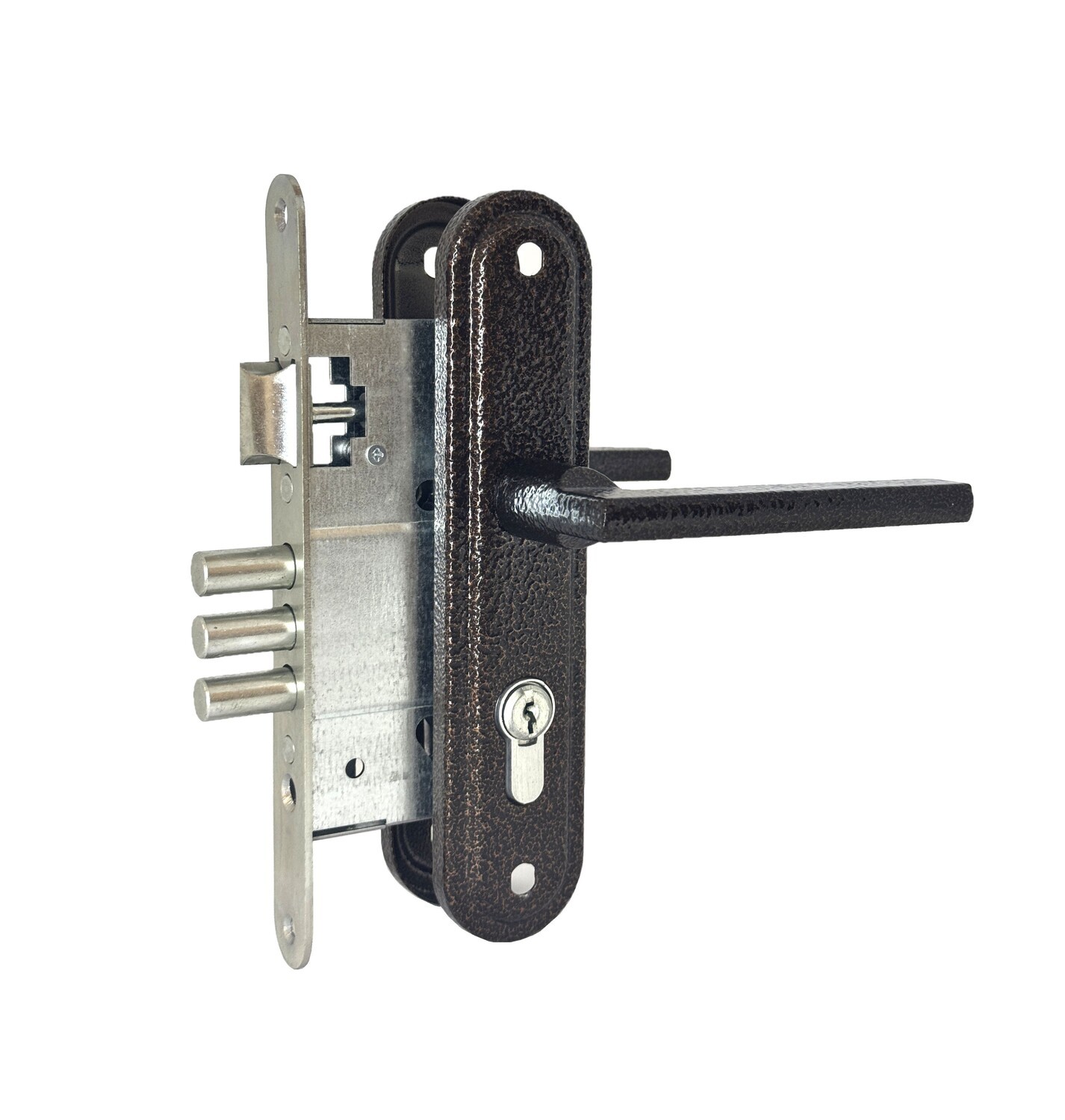 Замок Absolyute (Абсолют) врезной цилиндровый с защёлкой в комплекте с ручкой ЗВ4-3/09Р (медь), 4 кл. Замок Absolyute (Абсолют) врезной цилиндровый с защёлкой в комплекте с ручкой ЗВ4-3/09Р (медь), 4 кл.