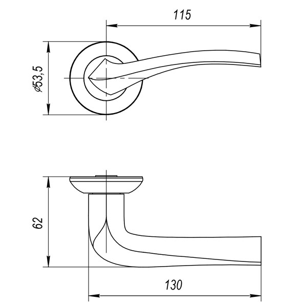 Ручка Ajax (Аякс) раздельная R.JR54.GLORIA (GLORIA JR) ABG-6 зелёная бронза 